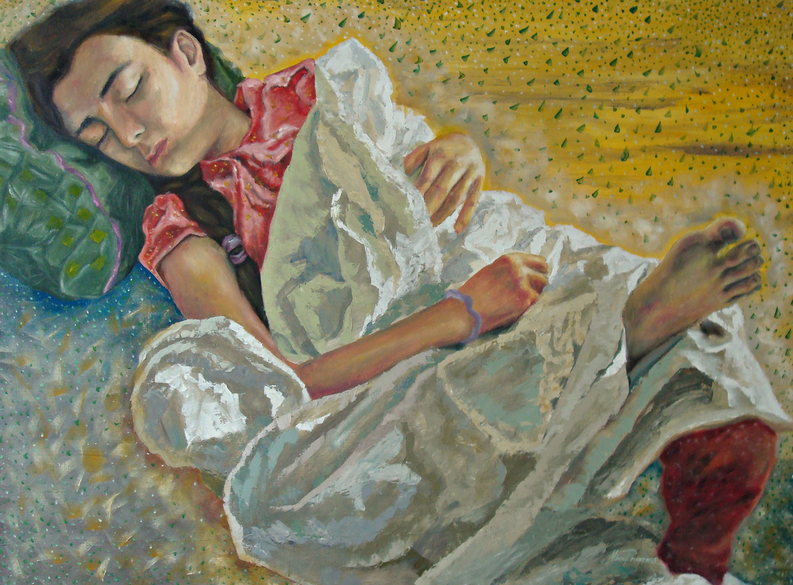 Angels Plaine - oil on canvas 104x140cm Campia Ingerilor - ulei pe panza caserata - din ciclul Dreams Are Like Angels