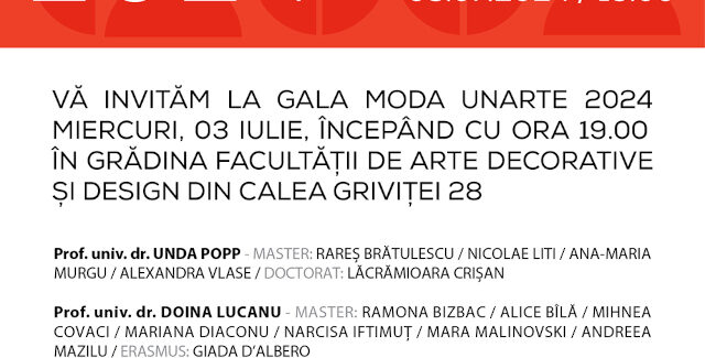 Invitație – GALA MODA UNArte 2024
