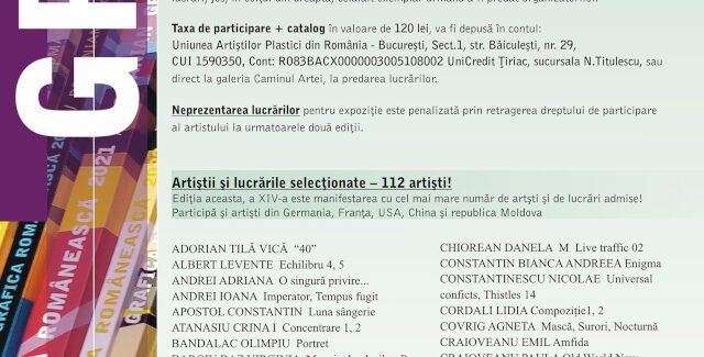 Lista artiştilor şi a lucrărilor selecţionate pentru Grafică Românească 2025